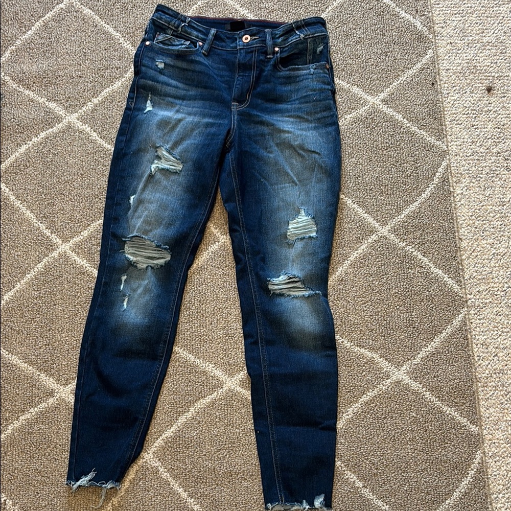 Women's Distressed Blue Jeans